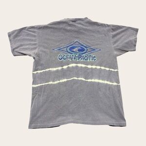 Vintage 90s Ocean Pacific Logo Tie Dye T Shirt Distressed